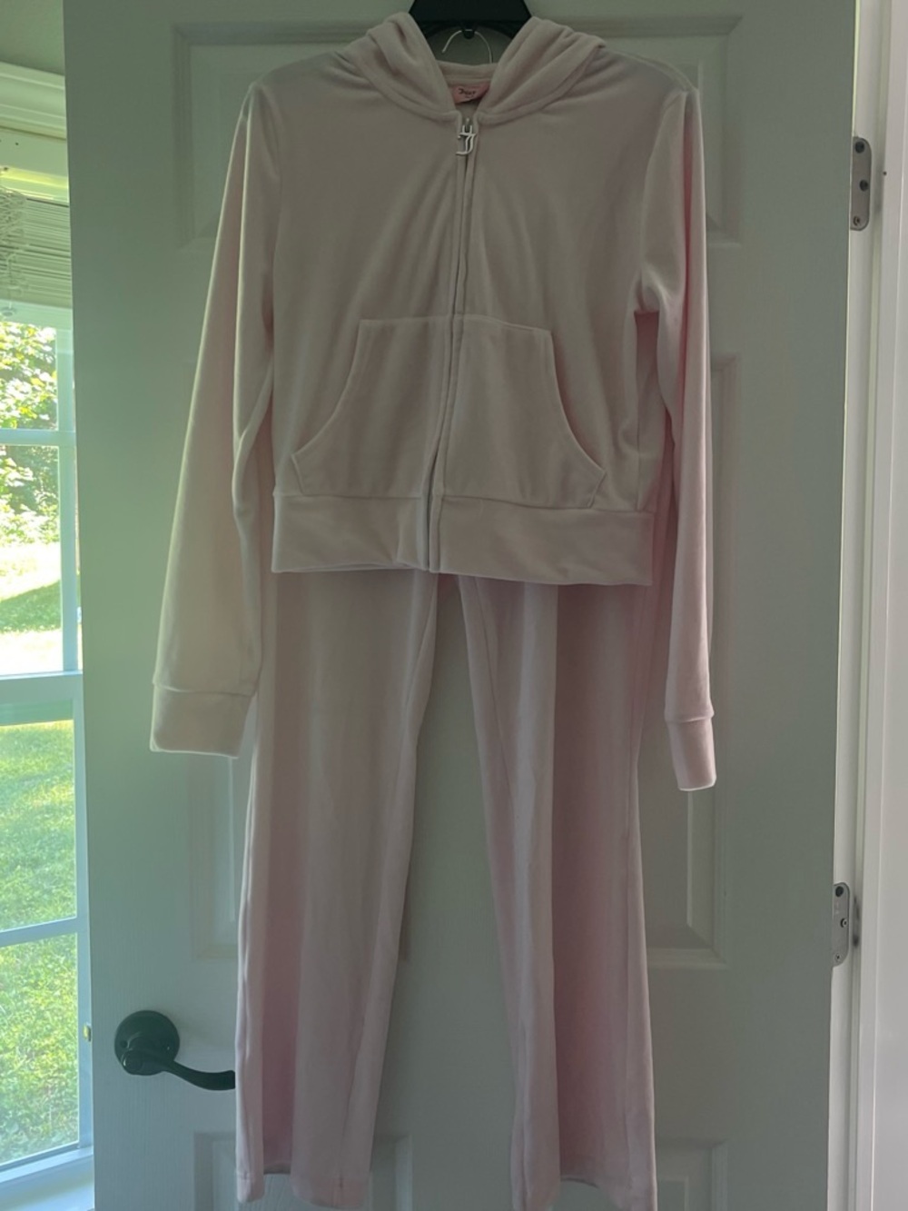 Juicy Couture Light Pink Hooded Zip Pajama Set
